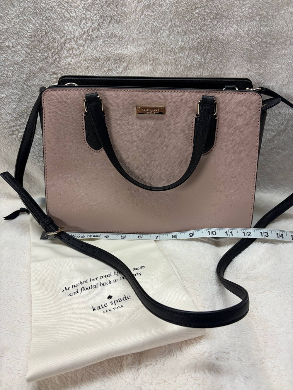 kate spade Blush Pink with Black Trim Satchel